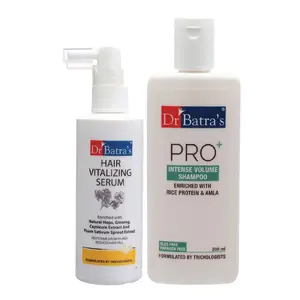 Dr Batra's Hair Vitalizing Serum 125 ml and Pro+ Intense Volume Shampoo - 200 ml