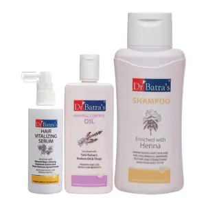Dr Batra's Hair Vitalizing Serum 125 ml Normal Shampoo - 500 ml and Oil- 200 ml