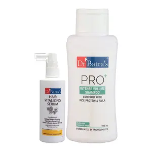 Dr Batra's Hair Vitalizing Serum 125 ml and Pro+ Intense Volume Shampoo - 500 ml