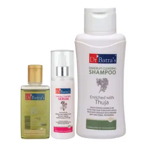 Dr Batra's Serum-125 ml Dandruff Cleansing Shampoo - 500 ml and Hair Oil - 100 ml