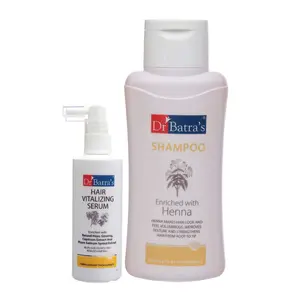 Dr Batra's Hair Vitalizing Serum 125 ml and Normal Shampoo - 500 ml