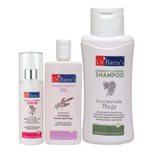 Dr Batra's Serum-125 ml Dandruff Cleansing Shampoo - 500 ml and Oil- 200 ml