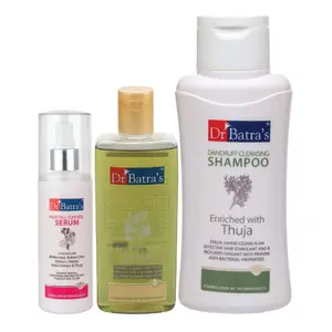 Dr Batra's Serum-125 ml Dandruff Cleansing Shampoo - 500 ml and Hair Oil - 200 ml