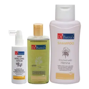 Dr Batra's Hair Vitalizing Serum 125 ml Normal Shampoo - 500 ml and Hair Oil - 200 ml