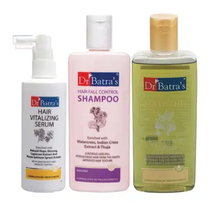 Dr Batra's Hair Vitalizing Serum 125 ml Hairfall Control Shampoo- 200 ml and Hair Oil - 200 ml