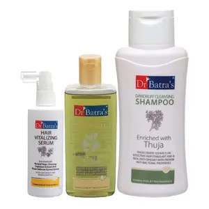 Dr Batra's Hair Vitalizing Serum 125 ml Dandruff Cleansing Shampoo - 500 ml and Hair Oil - 200 ml