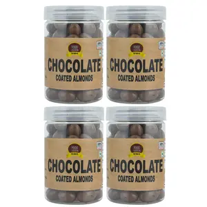 Food Essential Chocolate Flavoured Almonds [All Premium Quality] 1.4 kg. Pack of 4 (350 gm. each)