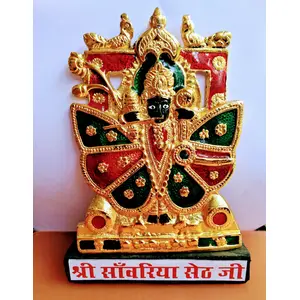 RR TRADING COMPANY Golden Metal Shri Sanwariya Seth ji | Krishna | Shri Sanwaria Saith ji | Sanwalia Seth | Sanwaliya Seth Idols for  home and office or Gift Purpose