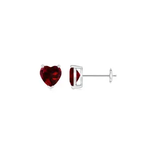 Saasvi Jewels 925 Solitaire Collection Sterling Silver and Cubic Zirconia Heart Shape Stud Earrings for Women Girls
