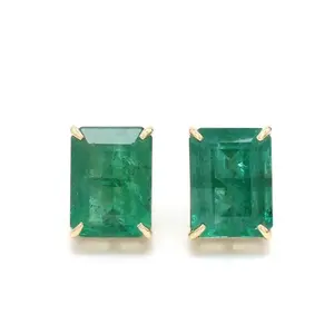 Saasvi Jewels 925 Solitaire Collection Sterling Silver Emerald Cut Studds Earrings for Women Girls