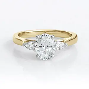 Saasvi Jewels 3 diamond ring with Swarovski Zirconia 92.5 Sterling Silver Round Solitaire Ring Gift for Women and Girls