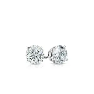 Saasvi Jewels  925 Solitaire Collection Sterling Silver and Cubic Zirconia Round Stud Earrings for Women, Girls
