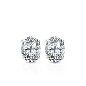 Saasvi Jewels  925 Solitaire Collection Sterling Silver and Cubic Zirconia Oval Stud Earrings for Women, Girls