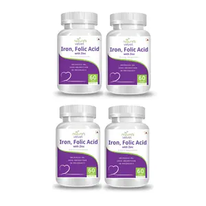Natures Velvet Lifecare Iron & Folic Acid with ZincFor Supplementation in Pregnancy 60 softgels - Pack of 4