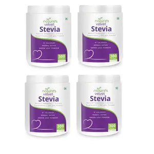 Natures Velvet Lifecare Stevia Leaf Powder Natural Sweetener & Detox 300Gms - Pack of 4