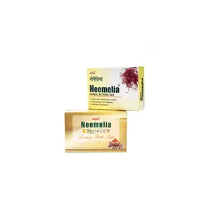 MPIL Neemelia Herbal Bathing Bar: Luxurious Saffron Soap with Skin Whitening Therapy Germ Protection and Chemical-Free Formula for All Skin Types | Pack of 3 (225g)