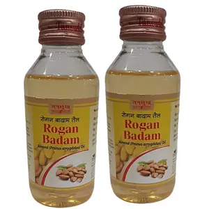 Tansukh Rogan Badam Tail Oil | Almond Oil for Hair and Skin | Ayurvedic Herbal - Made In India Product | Pack of 2 -100 ml X 2 = 200 ml