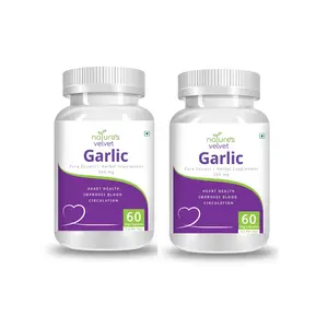 Nature's Velvet 500 mg Garlic Pure Extract Tablet60 Veggie Capsules - Pack of 2