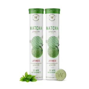 Wellbeing Nutrition Organic Japanese Ceremonial Matcha Green Tea for Energy & Focus| High in ANTIOXIDANTS for Skin Dark Circles & Weight Management (40 Effervescent Tablets) Pack of 2