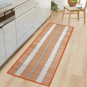 Karru Krafft Natural Madurkathi Handcrafted Chatai Mats / Yoga Mat/ Prayer Mat/ Floor Mat for Home, Office, Boutiques, Shops |sleeping Mat for Floor 6x2 Feet, Orange