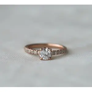 Saasvijewels 1 CT Moissanite Engagement Ring, Round Cut Halo Ring, Diamond Handmade Ring, 14K White Gold Ring, Anniversary Gifts For Her