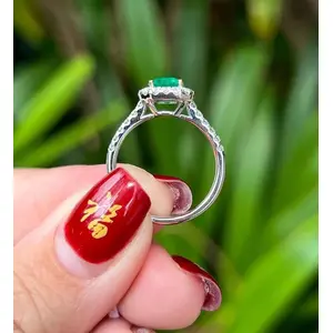Saasvijewels 5 Ct Emerald Diamond Ring, Natural Emerald Oval shape 14/18K Solid Gold Emerald Ring Design 18K Yellow Gold For Woman Diamond Ring