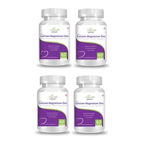 Natures Velvet Lifecare Calcium Magnesium Zinc with Vitamin D3 60 Tablets - Pack of 4