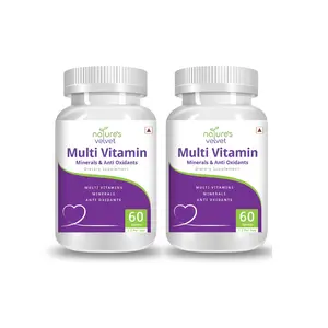 Nature's Velvet MultivitaminsMinerals and Antioxidants For Overall Health 60 Tablets Pack of 2