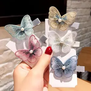 Blubby 5 Pcs Butterfly Design Multicolor Hair Hair Clips for Women and Girls