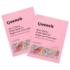 QUENCH BOTANICS Mon Cherry Sheet Mask for Bright and Clear Skin | Korean Skin Care Skin-Rejuvenating Formulas | Healthy & Radiant Skin Hydrating and Moisturizing for Dull & Dry Skin (Pack of 2)