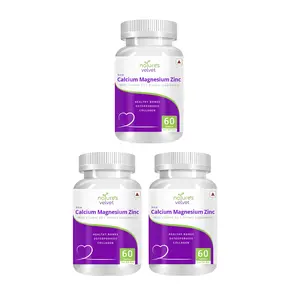 Natures Velvet Lifecare Calcium Magnesium Zinc with Vitamin D3 60 Tablets - Pack of 3