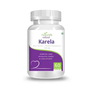 Natures Velvet Lifecare Karela Pure Extract 500 mg 60 Veggie Capsules - Pack of 1