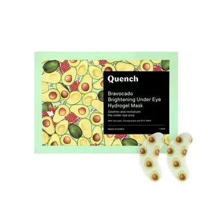 Quench Botanics Bravocado Brightening Under Eye Hydrogel Mask | Made In Korea Cherry Blossom Avocado Rice Pomegranate Hyaluronic Acid and Vitamin E 1Pcs