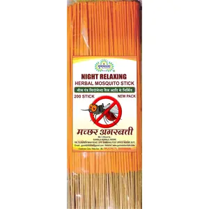 Night Relaxing Machhar Agarbatti for Mosquito Incense Stick Repellent Citronella with Sweet Aromatic Fragrance-200 Stick