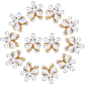 Blubby Korean Style Pearl Barrettes For Women Pack of 12