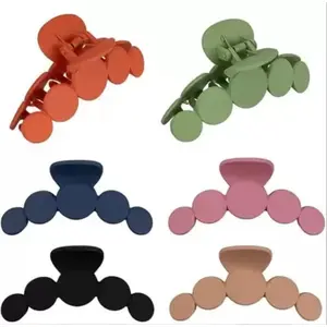 Blubby Matte Hair Clutcher With Multi Color Hair Claw Clips for Women Pack of 6