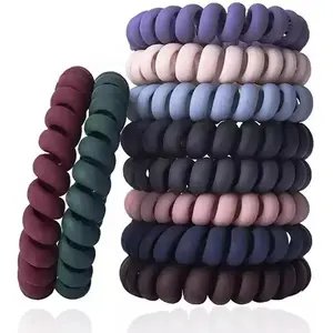 Blubby Telephone Wire Spiral Hair Ties for Girls and Women (Pack of 10)