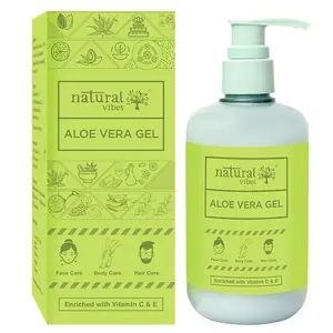 Natural Vibes Aloe Vera Gel with Vitamin C & E for Face, Hair & Body 300 ml