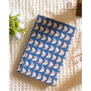 Fermoscapes Handmade block printed diary-Blue Printed