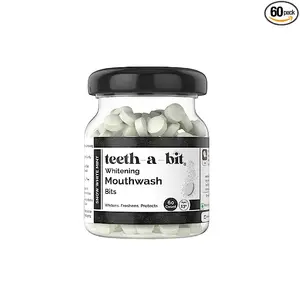 Teeth-a-bit Teeth Whitening Snow White Mint Mouthwash Bits | Enamel Safe | Freshens Mouth | Equal to 1200ml of liquid mouthwash
