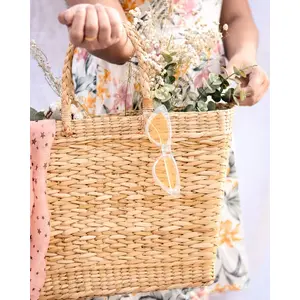Fermoscapes Handwoven Natural Shopping Bag - Eco-Friendly and Stylish Natural Handbag for Women