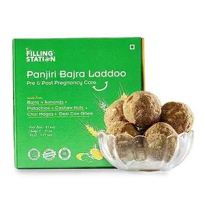 The Filling Station Panjiri Bajra - Bajra+ Almond+Pistachio+Cashew Nut+Char Magaz Laddoo (250 gms) | No Sugar | No Preservatives