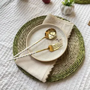 Fermoscapes Natural dual color round Placemats- Set of 2