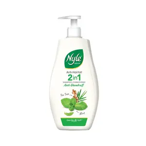 Nyle Anti Dandruff 2 In 1 Shampoo + Conditioner For Strong & Nourished Hair With Tea Tree & Mint Enriched with Vitamin E 400ml