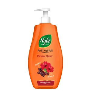 Nyle Naturals Damage Repair Shampoo with Papaya Hibiscus and Shikakai Gentle & Soft Shampoo pH Balanced and Paraben Free 1L