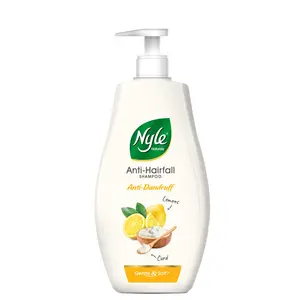 Nyle Naturals Anti-Dandruff Shampoo with Curd Lemon and Aloe Vera Gentle & Soft Shampoo pH Balanced and Paraben Free 1L