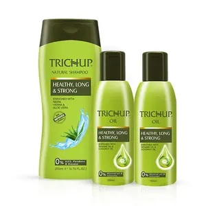 Trichup Long Hair Care or Hair Growth Kit (Healthy Long & Strong Oil (200ml x 2) Healthy Long & Strong Shampoo (200ml) (PACK OF 3)