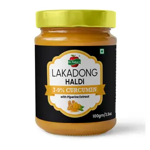 Dr. Patkar's Lakadong Turmeric Powder 100gm | 7-9% High Curcumin Content | Immunity Booster | 95% Piperine | Anti-inflammatory | Glowing Skin