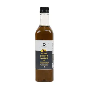 Anveshan Wood Cold Pressed Black Mustard Oil - 1 Litre | Plastic Bottle | Kolhu/Kacchi Ghani/Chekku | Natural | Chemical-Free | Cold Pressed Black Mustard Oil for Cooking