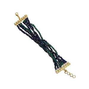 Ruby Raang Women's Mixed Metal Artificial Kundan Bracelets - Traditional Jewellery Set for Women (Multicolor)